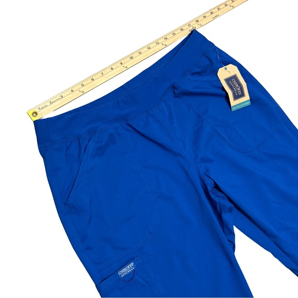 Cherokee Workwear Revolution Women’s 4-Pocket Blue Scrub Pants - Picture 6 of 8